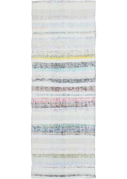 Girit Bej Çizgili Yün Modern Desenli Yün Hav Toz Vermez Leke Tutmayan Salon Yolluk Mutfak El Dokuma Halı