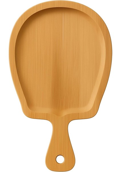 High-Tech Bambu Sunum Tabağı - Doğal Ahşap Servis Tahtası, Şık Saplı Sunum Tepsisi, Çevre Dostu Mutfak Ürünü, Kahvaltı ve Atıştırmalık Için Ideal, Leke Tutmaz - Eko Tasarım