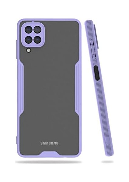 Galaxy M12 Uyumlu Kılıf Kamera Korumalı Arkası Mat Platin Silikon - Lila fiyatları
