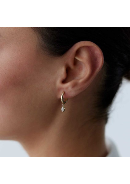 Taş Sallantılı Halka Küpe