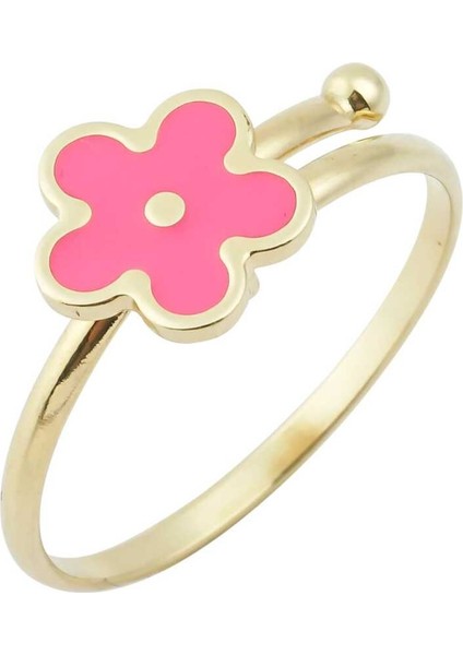 Pembe Çiçekli Çocuk Yüzüğü