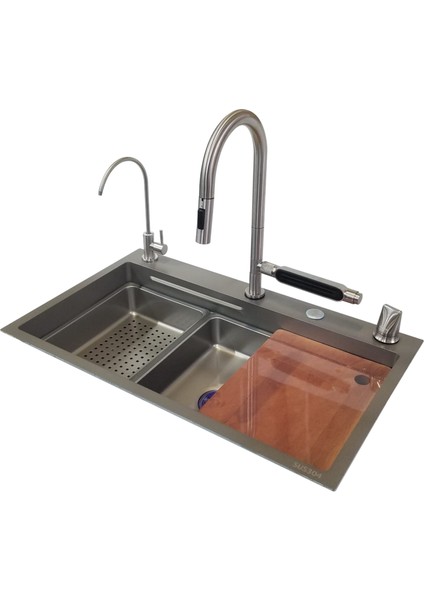 Akıllı Eviye ve Spiralli Batarya Seti SS304 75X45X22CM T.410