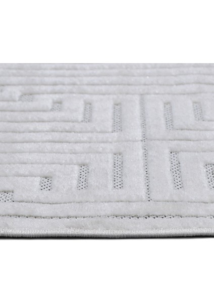 Keylani Beyaz Geometrik Etnik Modern Desenli Hav Vermeyen Leke Tutmayan Kolay Temizlenen Yumuşak Makine Salon Yolluk Mutfak Halı fırsatları