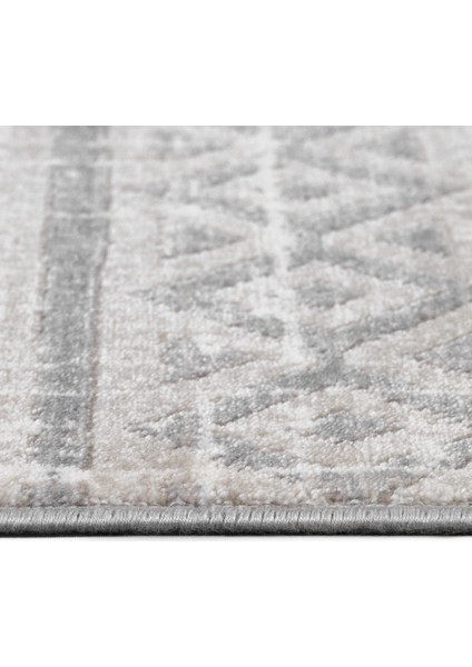 Layan Geometrik Gri Akrilik Dikdörtgen Modern Desenli Akrilik Hav Vermeyen Leke Tutmayan Kolay Temizlenen Yumuşak Makine Salon Yolluk Mutfak Halı fiyatları