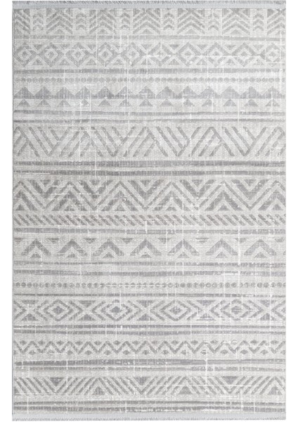 Layan Geometrik Gri Akrilik Dikdörtgen Modern Desenli Akrilik Hav Vermeyen Leke Tutmayan Kolay Temizlenen Yumuşak Makine Salon Yolluk Mutfak Halı fırsatları