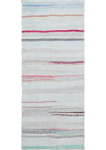 Teselya Bej Çizgili Yün Modern Desenli Yün Hav Toz Vermez Leke Tutmayan Salon Yolluk Mutfak El Dokuma Halı