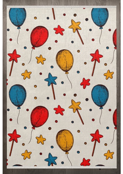 Figürlü Bej Pamuk Dikdörtgen Modern Desenli Pamuk Makinada Yıkanabilir Hav Toz Vermez Leke Tutmayan Kaymaz Taban Dijital Makine Baskı Salon Yolluk Mutfak Halı