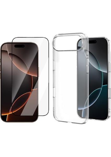 iPhone 17 Air Kılıf Zore Droga Kapak + Cam Ekran Koruyucu