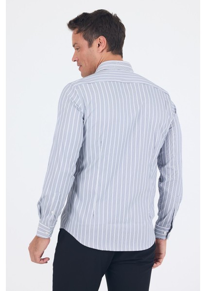 Koyu Lacivert Uzun Kol Yarım Italyan Yaka Cepsiz Easy To Iron Slim Fit Esnek Gömlek 1004250227 indirimleri