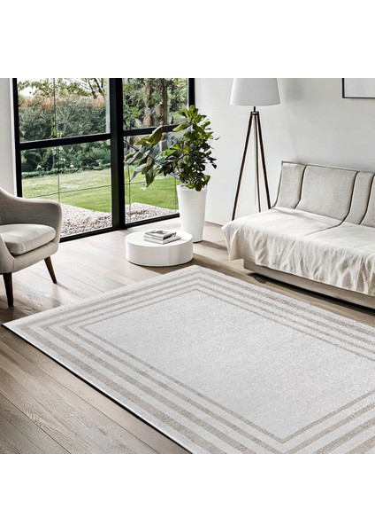 Gri Çerçeveli Etnik Modern Desenli Pamuk Makinada Yıkanabilir Hav Toz Vermez Leke Tutmayan Kaymaz Taban Dijital Makine Baskı Salon Yolluk Mutfak Halı fiyatları