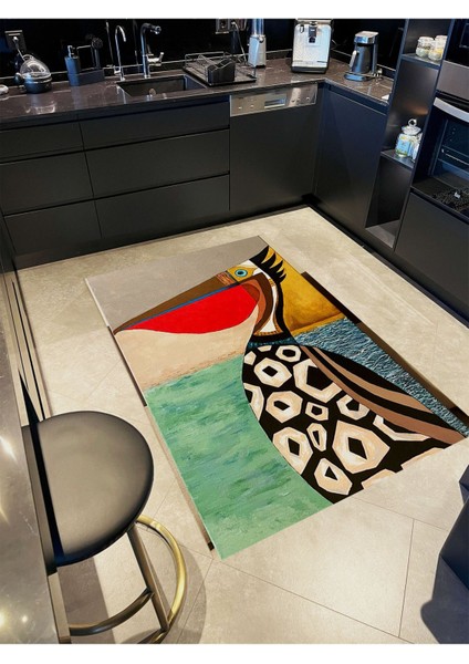 Drom Dokuma Taban Makinede Yıkanabilen Kilim Kaymaz Şönil Halı Modern Pelikan Figürlü fiyatları