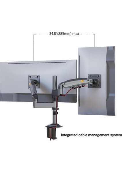 17-30 Inc Amortisörlü 2-9 kg Monitör Tutucu Çift Kol Stand modelleri
