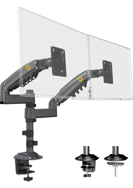 17-30 Inc Amortisörlü 2-9 kg Monitör Tutucu Çift Kol Stand fırsatları