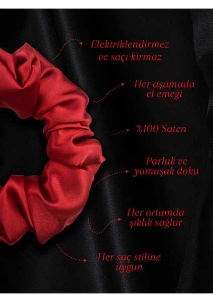 Çocuk Saten Toka - Kızıl Miras – Tekli Lüks Lastik Model Scrunchie fırsatları