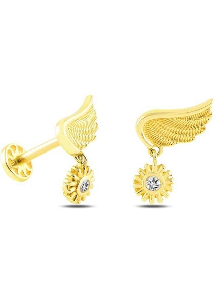 Kanat Ucunda Tektaş Güneş Model Tragus Piercing