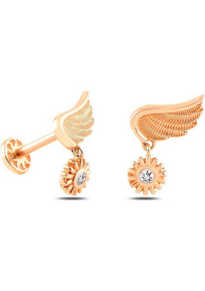 Kanat Ucunda Tektaş Güneş Model Tragus Piercing modelleri