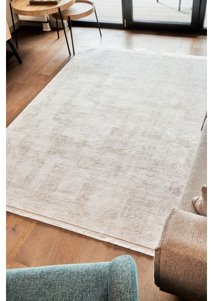 Venita Gri Düz Etnik Modern Desenli Viskon Hav Vermeyen Leke Tutmayan Kolay Temizlenen Yumuşak Makine Salon Yolluk Mutfak Halı