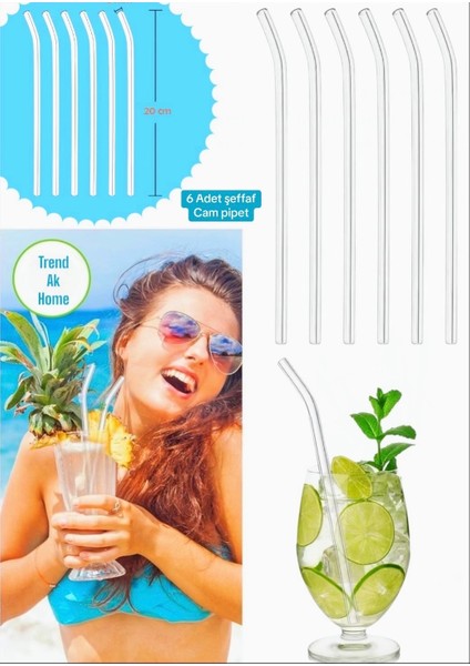 Cam Pipet 6lı Cam Pipet Termosilikat (Isıya Dayanıklı)
