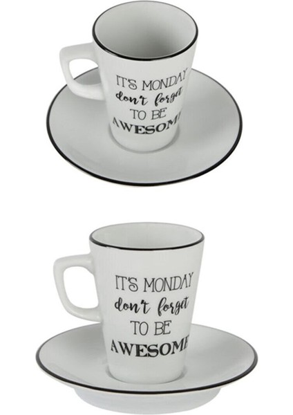 Porland Be Happy 2'li Tabaklı Kahve Fincanı 95cc fiyatları