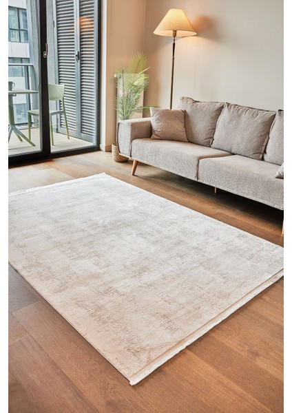 Venita Gri Düz Etnik Modern Desenli Viskon Hav Vermeyen Leke Tutmayan Kolay Temizlenen Yumuşak Makine Salon Yolluk Mutfak Halı