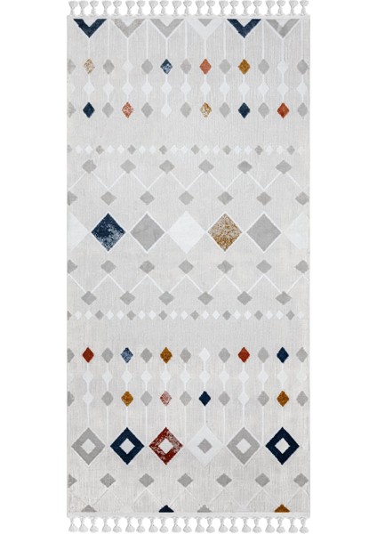 Melsan Geometrik Gri Polyester Dikdörtgen Modern Desenli Akrilik Hav Vermeyen Leke Tutmayan Kolay Temizlenen Yumuşak Makine Salon Yolluk Mutfak Halı