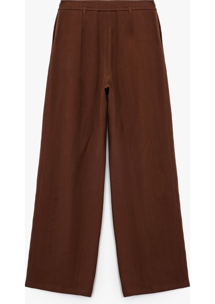 Modal Kumaş Cepli Beli Bağcıklı Geniş Paça Palazzo Pantolon fiyatları