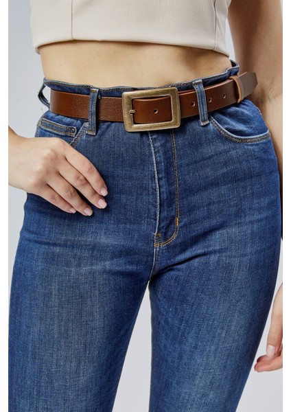 %100 Hakiki Deri Antik Sarı Tokalı Kadın Kemeri 3cm fiyatları