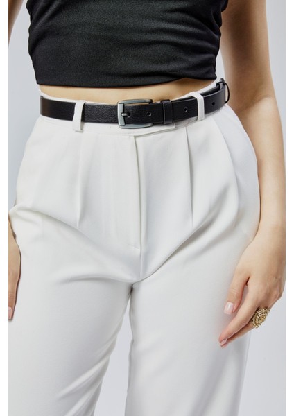 %100 Hakiki Deri Klasik Şık Kadın Kemeri 2,5 cm