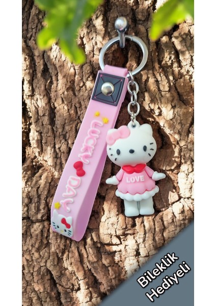 Hello Kitty 3D Silikon Anahtarlık ve Çanta Süsü 1 Adet