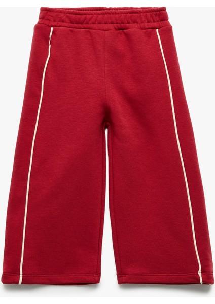 Pamuklu Beli Lastikli Geniş Paça Eşofman Altı