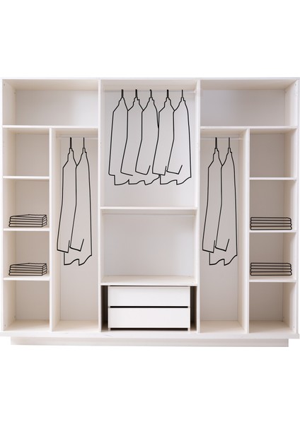 Houston 6 Kapaklı Gardırop %100 Mdf fiyatları