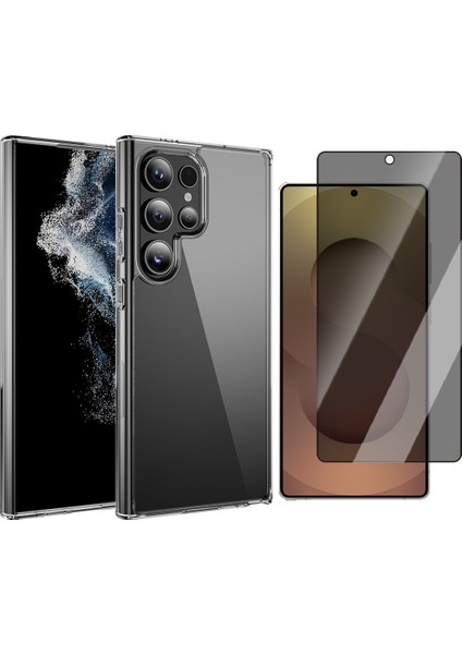 Samsung Galaxy S25 Ultra Kılıf Zore Droga Kapak + Hayalet Cam Ekran Koruyucu