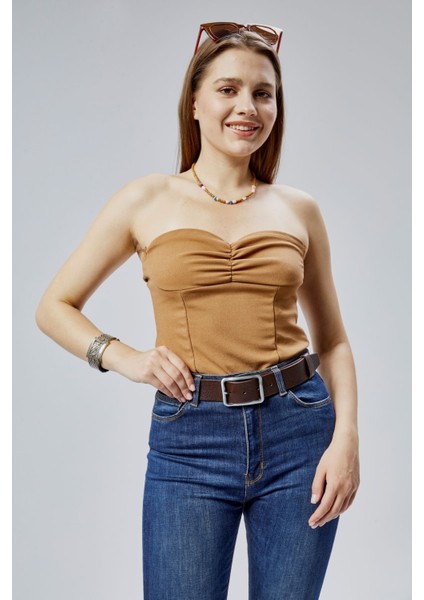 %100 Hakiki Deri Şık Kadın Kemeri 4 cm