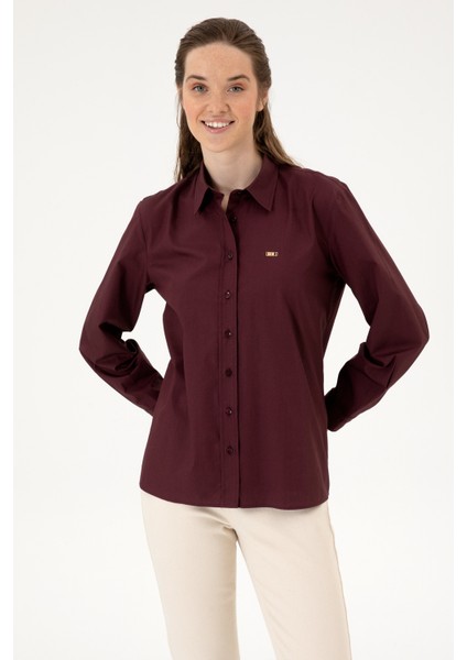 Kadın Plum Gömlek Desenli 50316699-VR177 modelleri