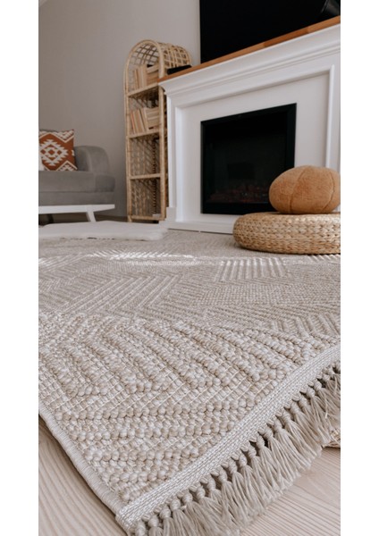 Xitlaltepec Bej Modern Etnik Desenli Hav Vermeyen Leke Tutmayan Kolay Temizlenen Yumuşak Makine Salon Yolluk Mutfak Halı fiyatları