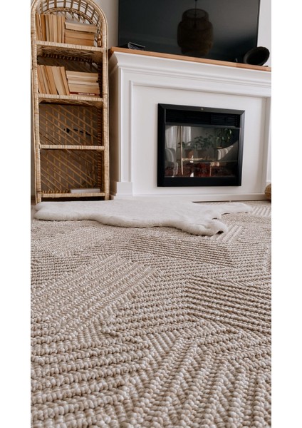 Xitlaltepec Bej Modern Etnik Desenli Hav Vermeyen Leke Tutmayan Kolay Temizlenen Yumuşak Makine Salon Yolluk Mutfak Halı modelleri