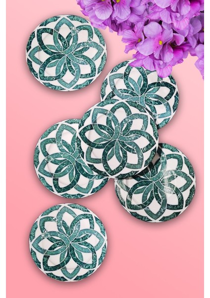 Hedera 6 Parça Düz Tabak Seti 20 Cm