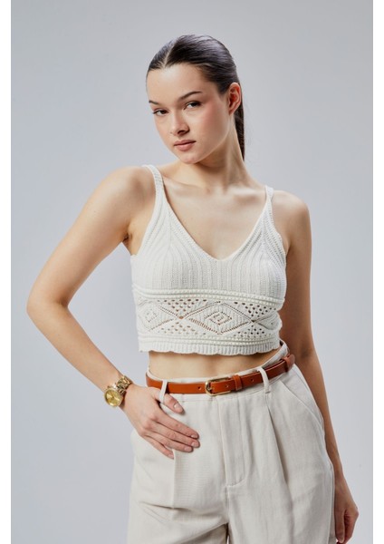 %100 Hakiki Deri Şık Sarı Tokalı Kadın Kemeri