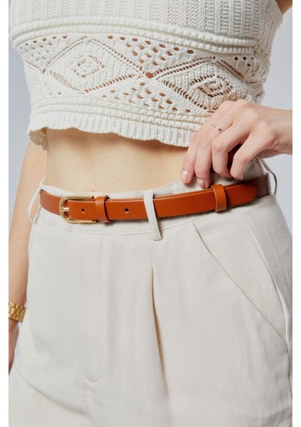 %100 Hakiki Deri Şık Sarı Tokalı Kadın Kemeri modelleri