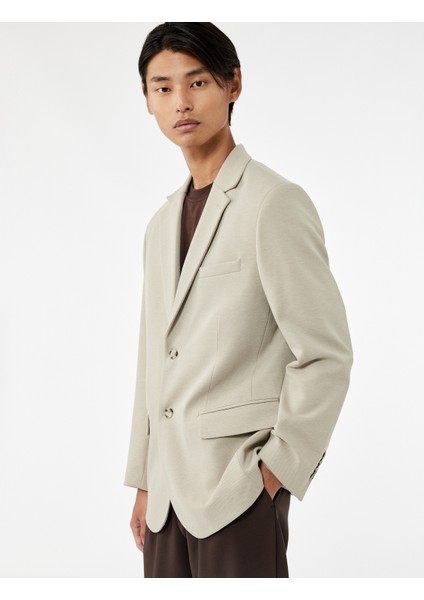 Pike Kumaş Uzun Kollu Kapaklı Cep Detaylı Düğmeli Slim Fit Mono Yaka Blazer Ceket fiyatları