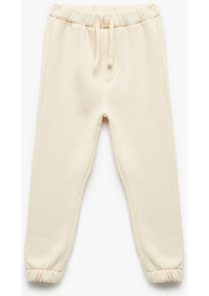Beli Bağcıklı Pamuklu Basic Jogger Eşofman Altı