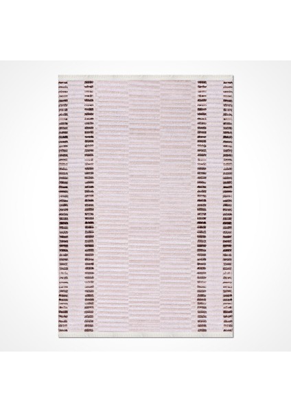 Bej Modern Etnik Desenli Akrilik Hav Vermeyen Leke Tutmayan Kolay Temizlenen Yumuşak Makine Salon Yolluk Mutfak Halı