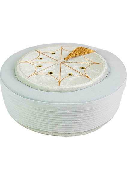 Imam Sarığı - Sultan Sarığı - El Sarması Kadife Sarık - Krem