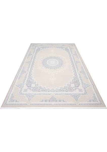 Amina Krem Çerçeveli Etnik Modern Desenli Poliproplen Hav Vermeyen Leke Tutmayan Kolay Temizlenen Yumuşak Makine Salon Yolluk Mutfak Halı fiyatları