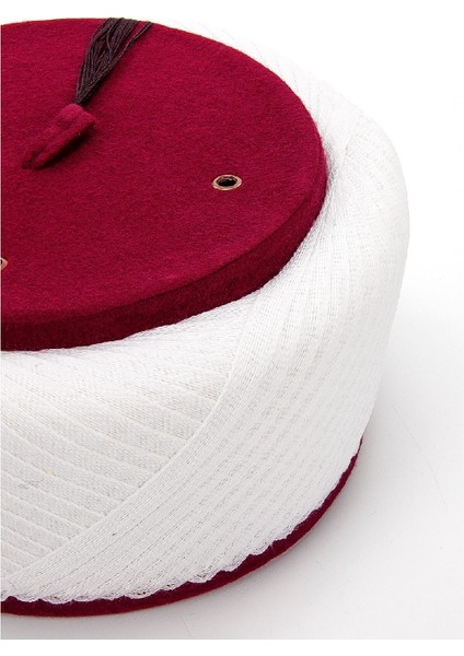 Imam Sarığı - Ankara Çapraz Sarılmış Kadife Sultan Sarık - Bordo fırsatları