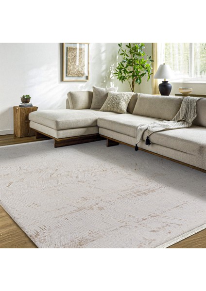 Krem Modern Etnik Desenli Pamuk Makinada Yıkanabilir Hav Toz Vermez Leke Tutmayan Kaymaz Taban Dijital Makine Baskı Salon Yolluk Mutfak Halı fiyatları