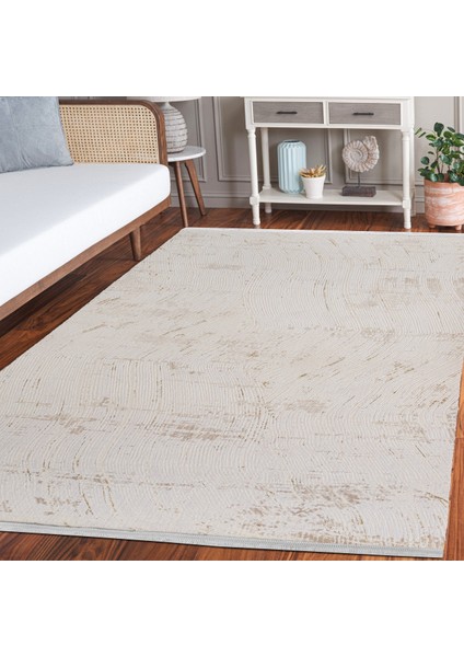 Krem Modern Etnik Desenli Pamuk Makinada Yıkanabilir Hav Toz Vermez Leke Tutmayan Kaymaz Taban Dijital Makine Baskı Salon Yolluk Mutfak Halı modelleri