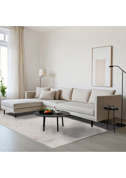 Krem Modern Etnik Desenli Pamuk Makinada Yıkanabilir Hav Toz Vermez Leke Tutmayan Kaymaz Taban Dijital Makine Baskı Salon Yolluk Mutfak Halı fırsatları