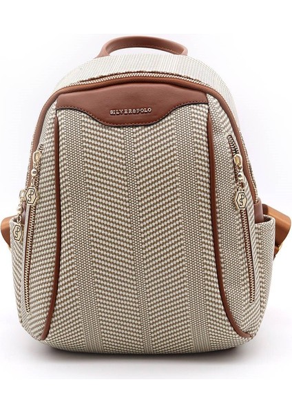 Silver & Polo Bej - Taba SP906 Kadın Sırt Çantası