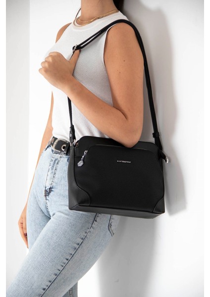 Silver & Polo Siyah - Siyah SP364 Kadın Çapraz Çanta